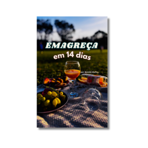 Imagem do eBook “Emagreça em 14 Dias”, mostrando a capa com design moderno e chamativo, destacando o programa de 14 dias com cardápios e estratégias de emagrecimento.